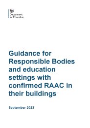 Guidance for responsible bodies and education settings with confirmed RAAC in their buildings