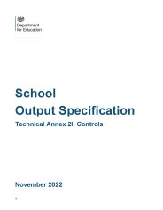 School output specification. Technical annex 2I: controls