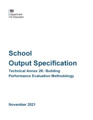 School output specification. Technical annex 2K: building performance evaluation methodology