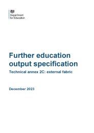 Further education output specification. Technical annex 2C: external fabric