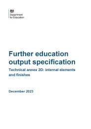 Further education output specification. Technical annex 2D: internal elements and finishes