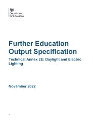 Further education output specification. Technical annex 2E: daylight and electric lighting