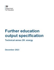 Further education output specification. Technical annex 2H: energy