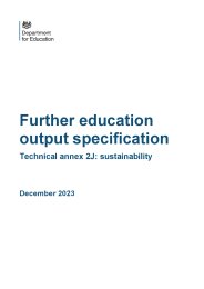 Further education output specification. Technical annex 2J: sustainability