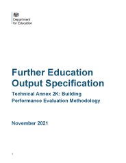 Further education output specification. Technical annex 2K: building performance evaluation methodology