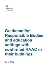 Guidance for responsible bodies and education settings with confirmed RAAC in their buildings