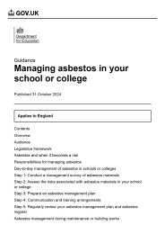 Managing asbestos in your school or college