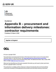 Appendix B – Procurement and information delivery milestones: Contractor requirements