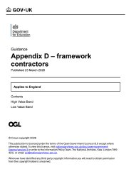 Appendix D – Framework contractors