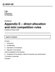 Appendix E – Direct allocation and mini competition rules
