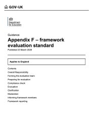 Appendix F – Framework evaluation standard