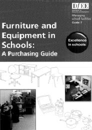 Furniture and equipment in schools: a purchasing guide