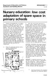 Nursery education: low cost adaptation of spare space in primary schools
