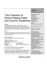 Protection of school playing fields and land for academies