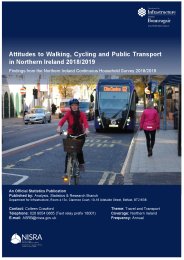 Attitudes to walking, cycling and public transport in Northern Ireland 2018/19