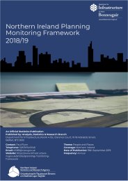 Northern Ireland planning monitoring framework 2018/19