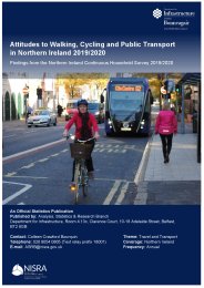 Attitudes to walking, cycling and public transport in Northern Ireland 2019/2020