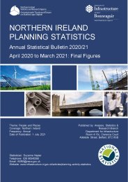 Northern Ireland planning statistics. Annual statistical bulletin 2020/21. April 2020 to March 2021: final figures