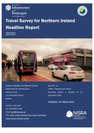 Travel survey for Northern Ireland - headline report 2020
