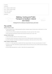 Walking, cycling and public transport in Northern Ireland 2021/22
