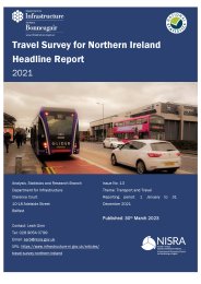 Travel survey for Northern Ireland - headline report 2021