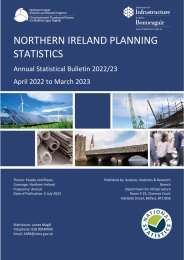 Northern Ireland planning statistics. Annual statistical bulletin 2022/23. April 2022 to March 2023