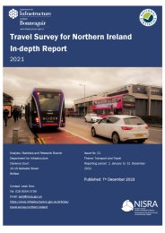 Travel survey for Northern Ireland - in-depth report 2021