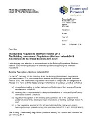 Building Regulations (Northern Ireland) 2012. The Building (Amendment) Regulations (Northern Ireland) 2014. Amendments to Technical Booklets 2014-02-21
