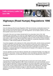 Highways (road humps) regulations 1996