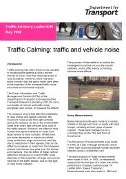 Traffic calming: traffic and vehicle noise