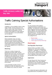 Traffic calming special authorisations