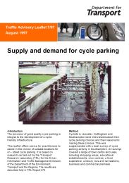 Supply and demand for cycle parking