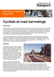 Cyclists at road narrowings