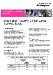 Urban street activity in 20 mph zones - Seedley, Salford