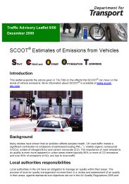 SCOOT estimates of emissions from vehicles