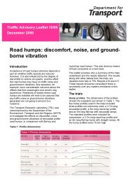 Road humps: discomfort, noise and ground borne vibration