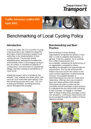 Benchmarking of local cycling policy
