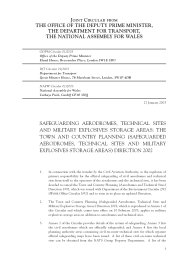 Safeguarding aerodromes, technical sites and military explosives storage areas: the Town and Country Planning (Safeguarded Aerodromes, Technical Sites and Military Explosives Storage Areas) Direction 2002