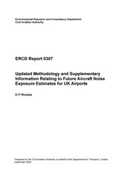 Updated methodology and supplementary information relating to future aircraft noise exposure estimates for UK airports