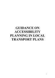 Guidance on accessibility planning in local transport plans