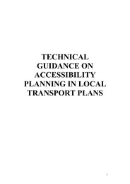 Technical guidance on accessibility planning in local transport plans