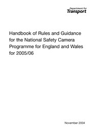 Handbook of rules and guidance for the national safety camera programme for England and Wales for 2005/06