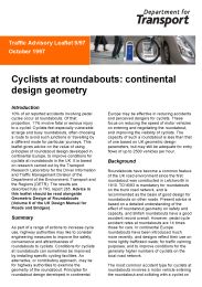 Cyclists at roundabouts: continental design geometry