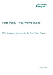 Ports policy - your views invited. DfT discussion document for the ports policy review