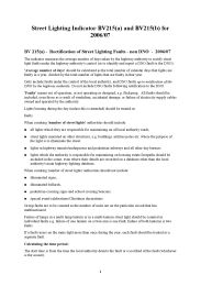 Street lighting indicator BV215(a) and BV215(b) for 2006/07