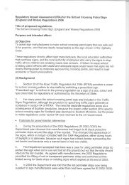 Regulatory impact assessment for the School crossing patrol sign (England and Wales) regulations 2006