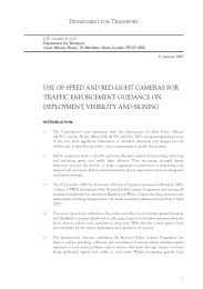 Use of speed and red-light cameras for traffic enforcement: guidance on deployment, visibility and signing