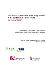 Effects of smarter choice programmes in the sustainable travel towns - summary report