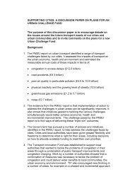 Supporting cities - a discussion paper on plans for an urban challenge fund