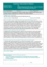 Impact assessment of DfT Circular - Policy on roadside facilities on the strategic road network (consultation package)